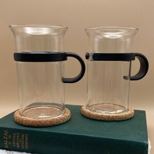 Bodum Bistro Cups Mugs with cork Coasters - Set of 2